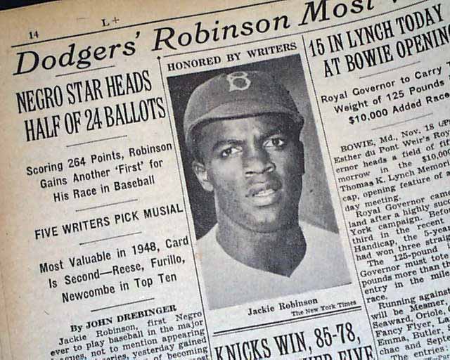 Jackie Robinson's 1st MVP award....