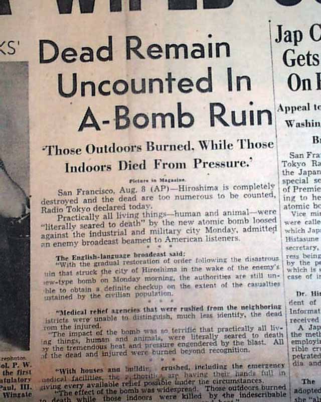 the history and results of bombing hiroshima Seventy years after the united states dropped the world's first atomic bomb on the japanese city of hiroshima, its place in history remains secure. the history and results of bombing hiroshima Seventy years after the united states dropped the world's first atomic bomb on the japanese city of hiroshima, its place in history remains secure.