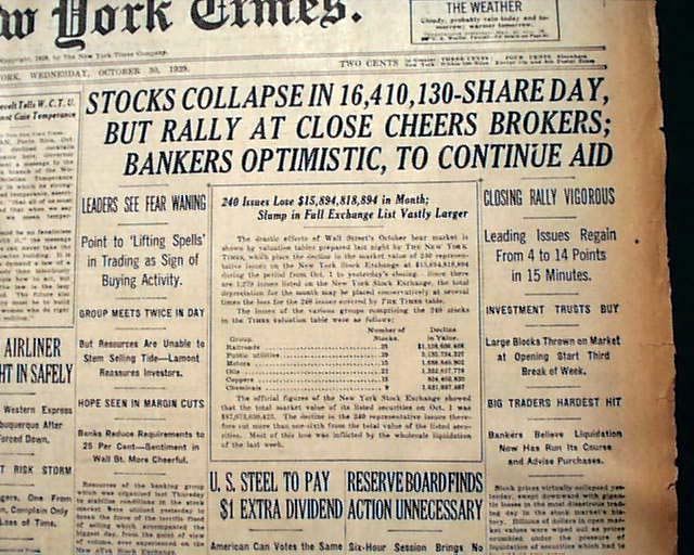 Black tuesday 1929 image