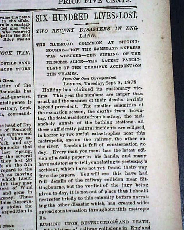 BANNOCK WAR Indians Warriors Fort Washakie Wyoming Telegram ENDS 1878