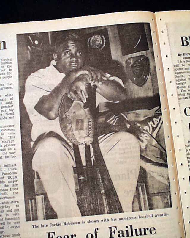 Death of Jackie Robinson... 1st AfricanAmerican to play MLB... 1st be