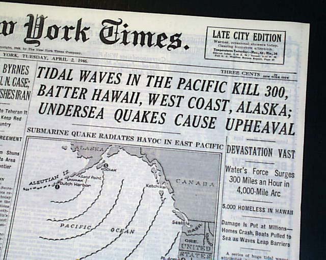 Hawaiian tsunami 1946