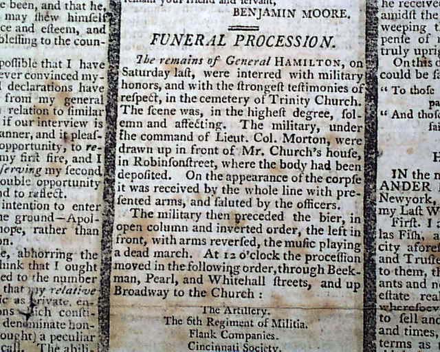 Funeral of Alexander Hamilton... a singlesheet "extra