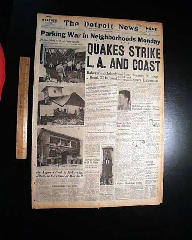 recent earthquakes in california. California-Earthquake-1952