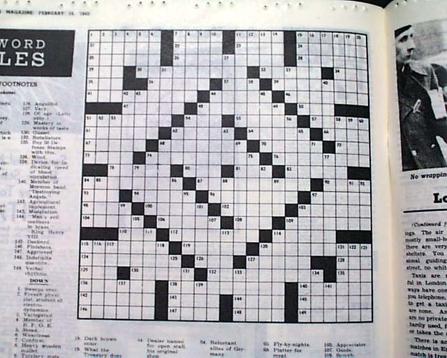 Very first New York Times crossword puzzle...