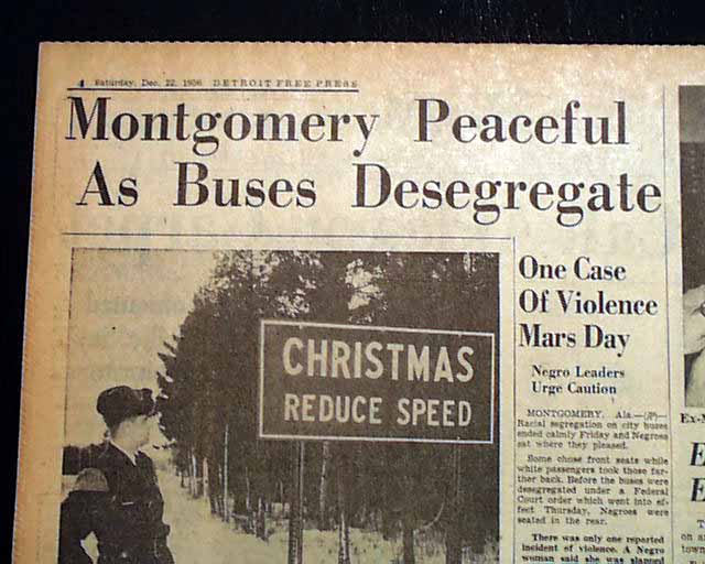 BUS SEGREGATION ENDS Montgomery Alabama Negroes Civil Rights 1956 Old