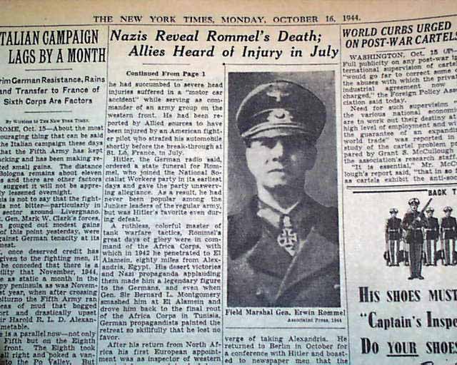 Erwin Rommel Commits Suicide in 1944&hellip;.