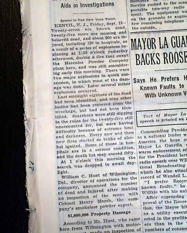 Hercules Powder Co. explosion...