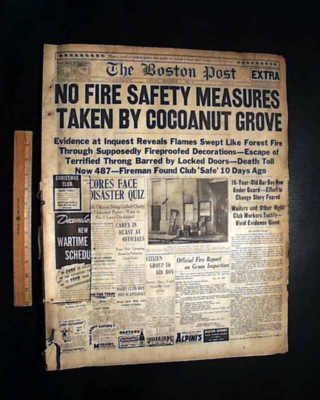 COCOANUT GROVE Boston MA FIRE Holocaust Disaster 1942 WWII