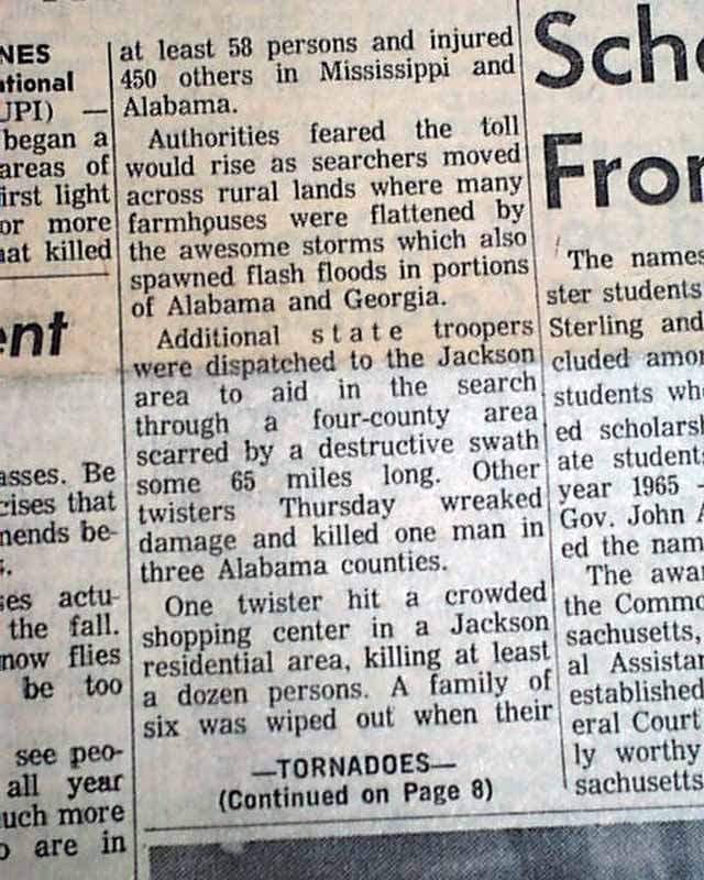 CANDLESTICK PARK TORNADO (F5) Jackson MS Mississippi Disaster 1966 Old