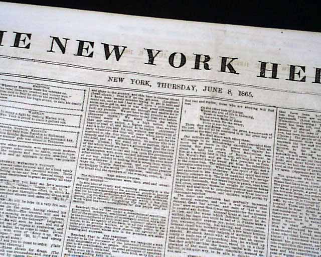 UNION GENERALS Ulysses S. Grant New York City Home 1865 Old NY