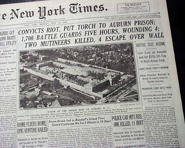 Auburn, New York prison riot....