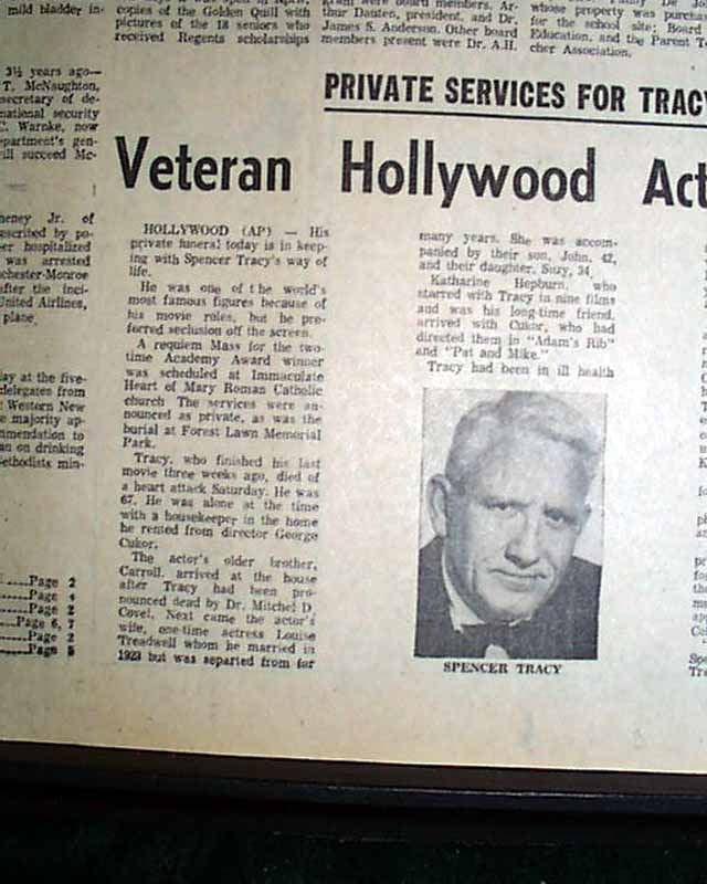 The death of Spencer Tracy...