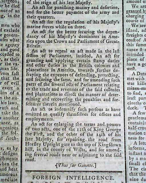 The Stamp Act is repealed...