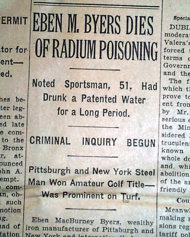 eben byers radium poisoning