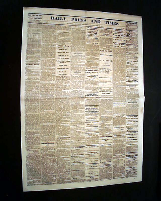 Rare 1867 Old Newspaper NASHVILLE TN Tennessee Post Civil War