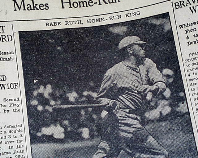 Early Babe Ruth Home Run Record 2532