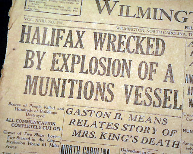1917 Halifax Explosion...