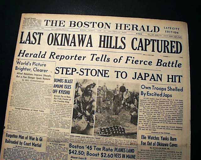 BATTLE OF OKINAWA Operation Iceberg Japan ENDING 1945 Old World War II Newspaper eBay