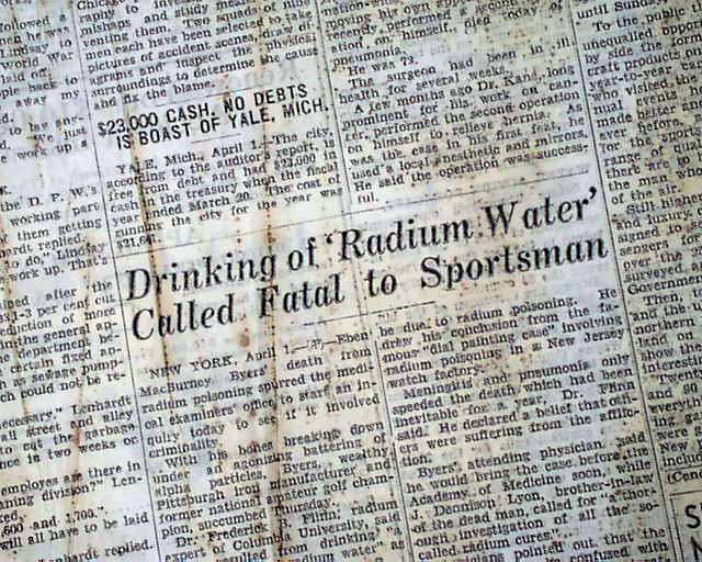 Eben Byers death... radium...