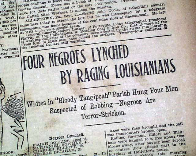 Ponchatoula, Louisiana Negro lynchings..