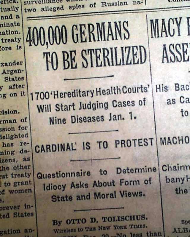 Nazi sterilization program to begin...