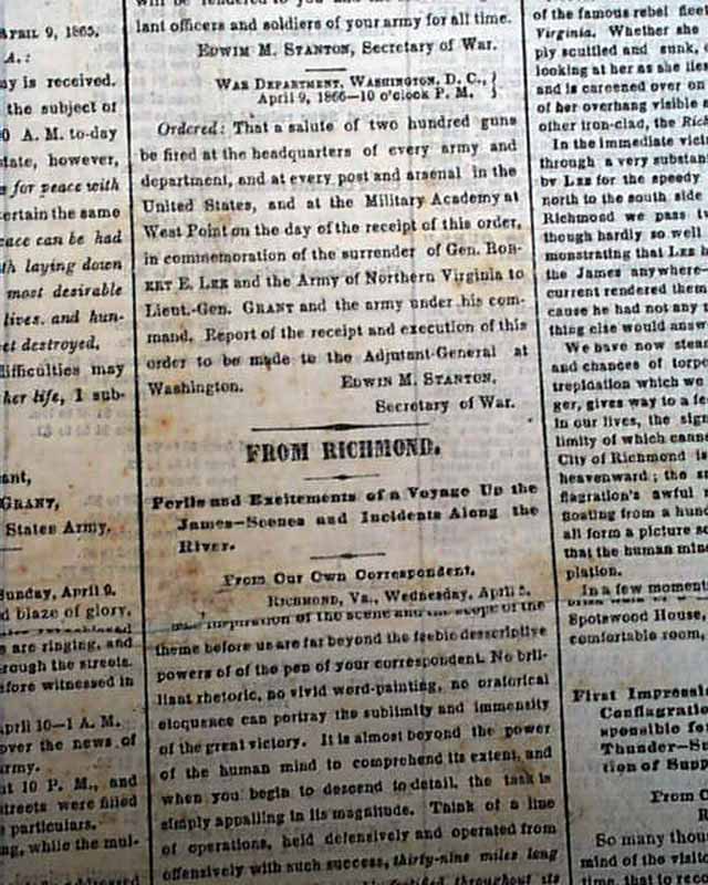 SURRENDER OF ROBERT E. LEE Appomattox Court House 1865 Civil War ENDS