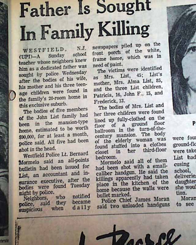 John List family murders...