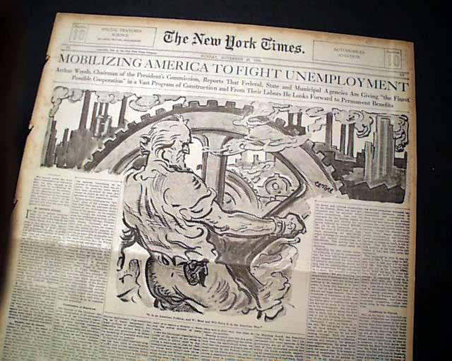 THE GREAT DEPRESSION America's Unemployment Rate Problem w/ Print 1930