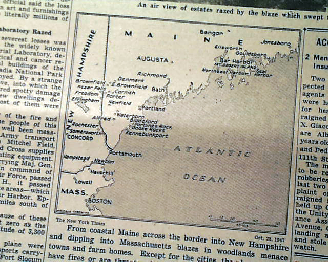 Bar Harbor, Maine fire of 1947....