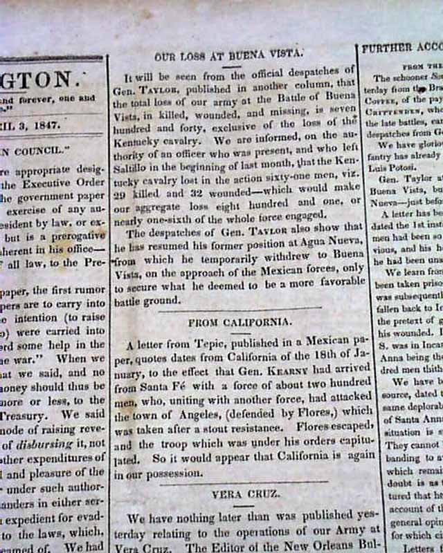 Battle of BUENA VISTA (Angostura) Coahuila MexicanAmerican War 1847