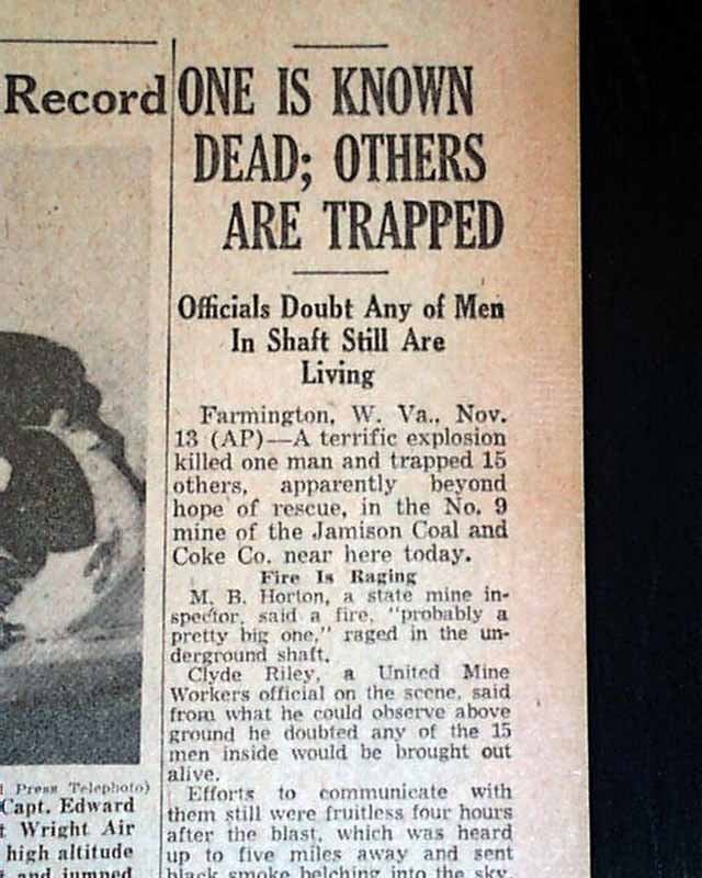 1954 Farmington WV mining disaster RareNewspapers com
