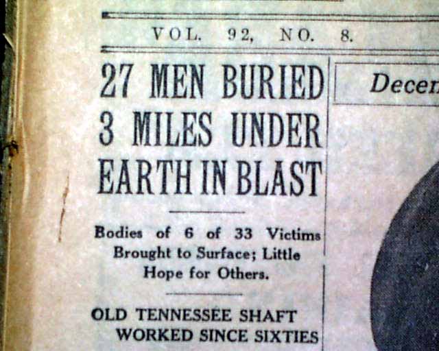 ROCKWOOD TN Tennessee Roane Iron Mine Explosion DISASTERS Miners 1926