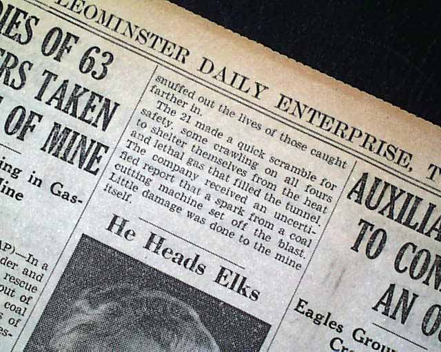 Portage, Pennsylvania mine disaster...