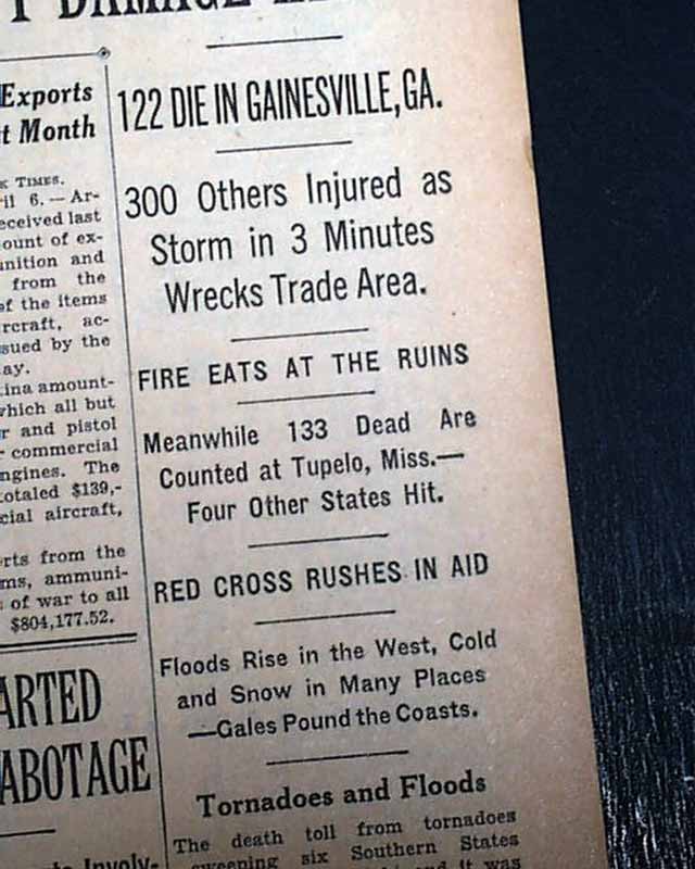 GAINESVILLE GA & Tupelo MS Mississippi TORNADOES Disaster 1936