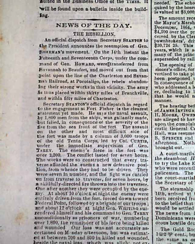 WILLIAM T. SHERMAN'S Special Field Order 15 Branchville SC Civil War