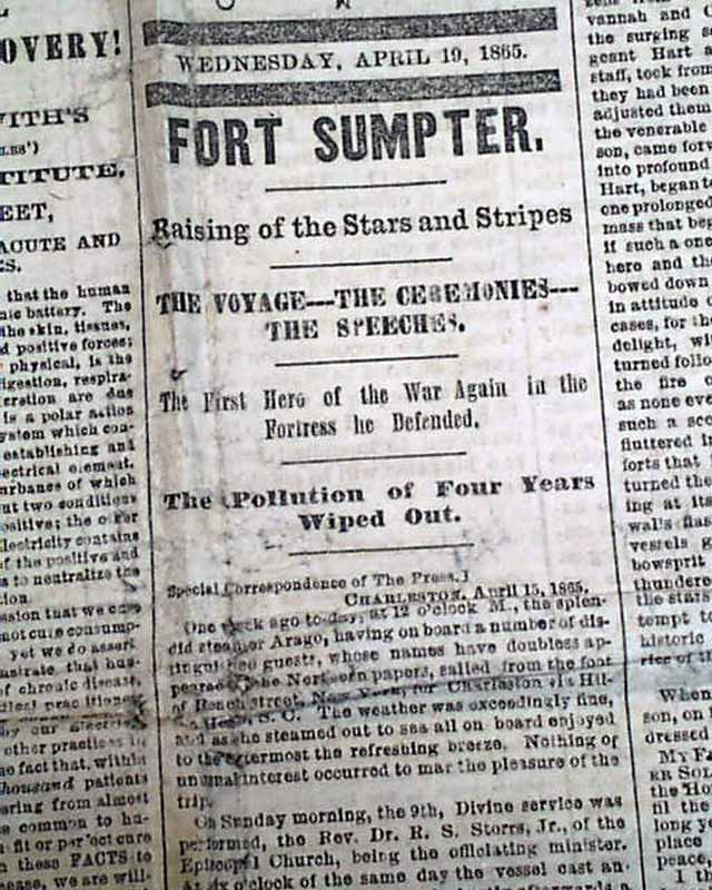 1865 Newspaper ABRAHAM LINCOLN ASSASSINATION Detailed Reports re. Ford 
