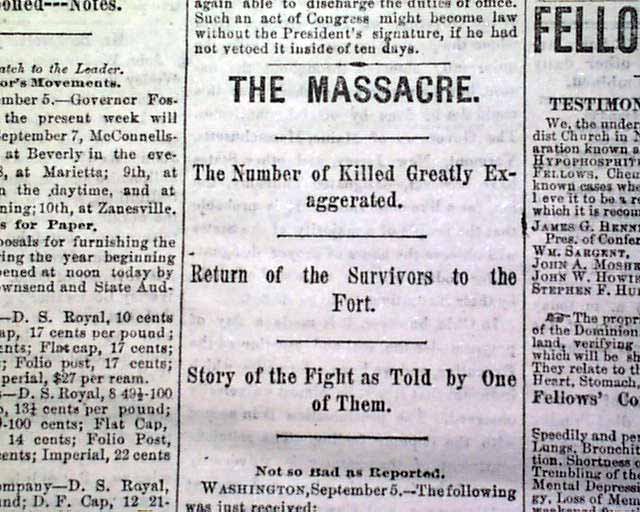 BATTLE OF FORT APACHE Arizona Territory INDIANS Massacre ? 1881 Old