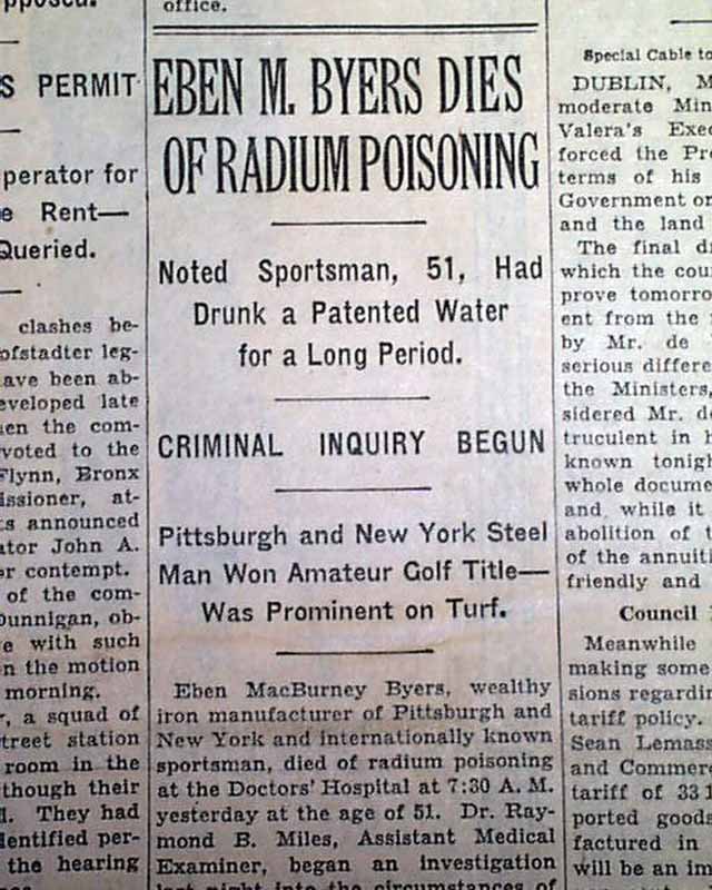 examples of radium poisoning