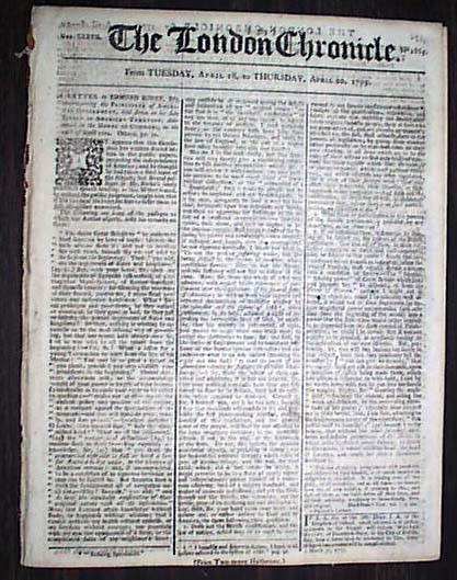 Eve Of The Revolutionary War 1775 Newspaper Gen Gage