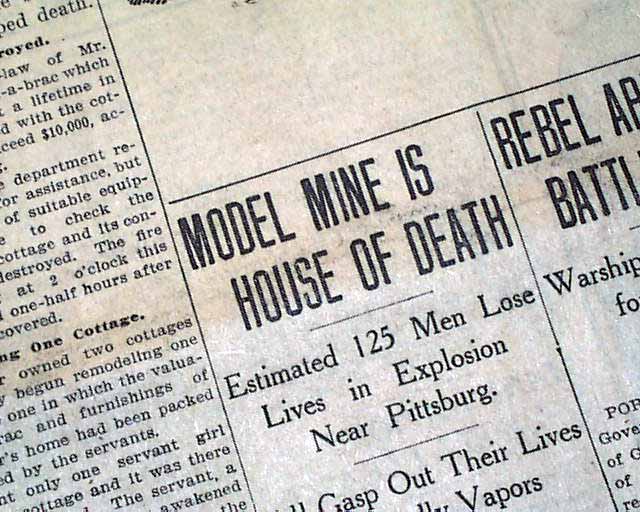 Marianna Pa Mine Disaster of 1908....