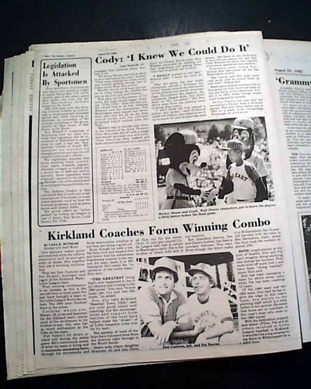 Best KIRKLAND WASHINGTON Cody ster Little League World Series 1982