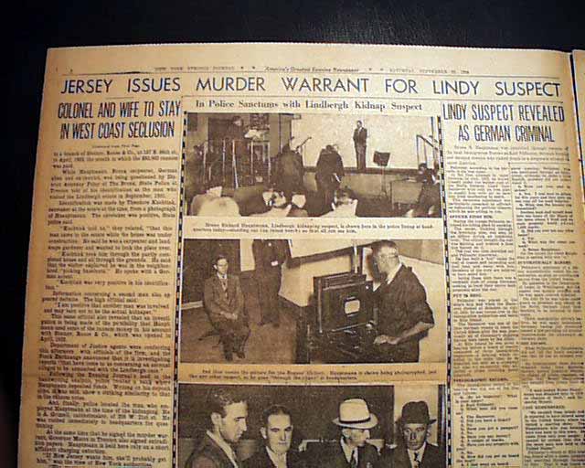 Charles LINDBERGH BABY KIDNAPPING Bruno Hauptmann Evidence Shown 1934