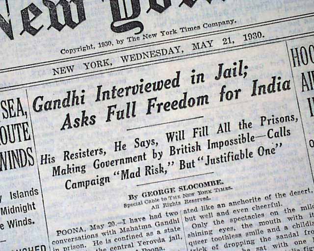 MAHATMA GANDHI Yerwada Central Jail Indian Independence Movement 1930