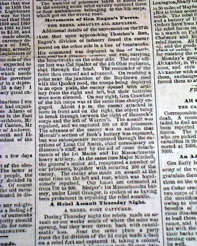 BATTLE OF BOYDTON PLANK ROAD Petersburg VA Virginia 1864 Old Civil War