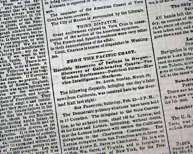 1860 WIYOT MASSACRE White Settlers Murder INDIANS Isle Eureka CA 1860