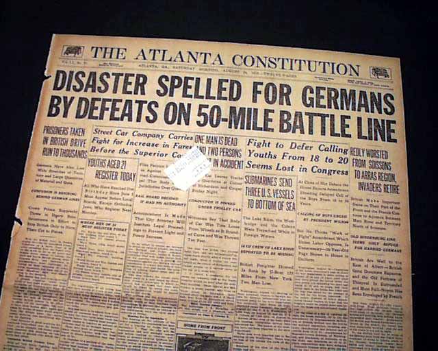 HUNDRED DAYS OFFENSIVE World War I 1918 Old Newspaper * eBay