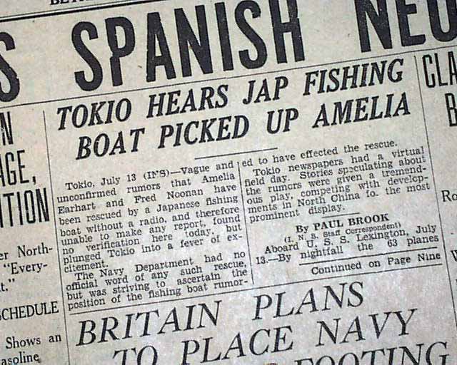 Details about AMELIA EARHART Airplane Flight LOST Pacific Ocean FOUND 