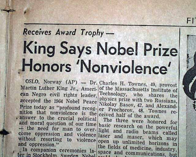 martin luther king premio nobel de la paz