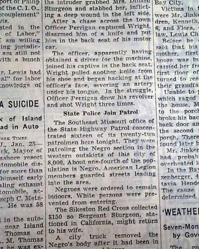 Cleo Wright lynching...